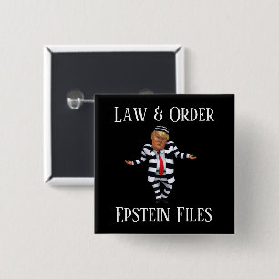 Law & Order-knop Vierkante Button 5,1 Cm