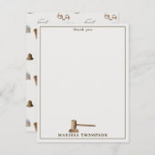 Law Scales Gavel Juridisch Antiek Custom Name Bedankkaart (Voorkant / Achterkant)