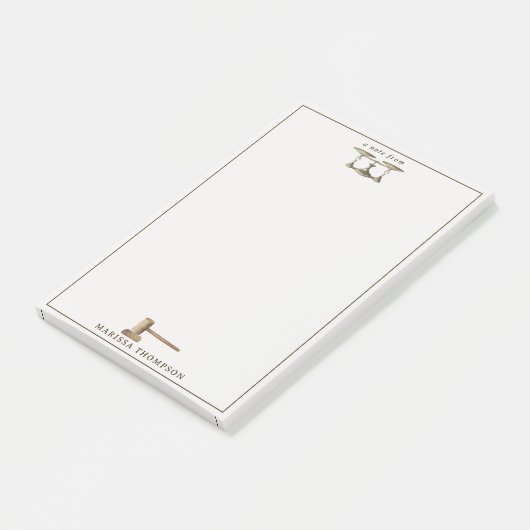 Law Scales Gavel Juridisch Antiek Custom Name Post-it® Notes (Schuin)