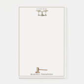 Law Scales Gavel Juridisch Antiek Custom Name Post-it® Notes (Voorkant)