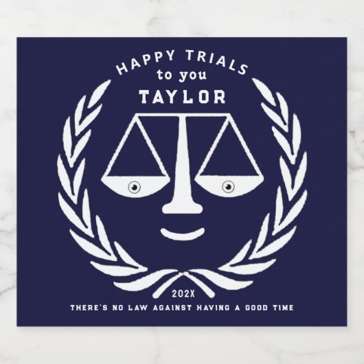 Law School Afstuderen 2023 Mousserende Wijn Label Sparkling Wijnetiket (Enkel label)