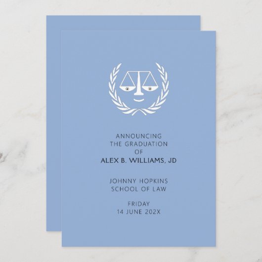 Law School Afstuderen aankondiging (Voorkant / Achterkant)