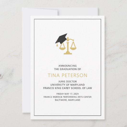Law School Afstuderen aankondiging (Voorkant)