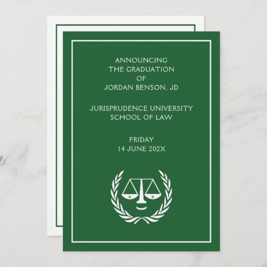 Law School Afstuderen aankondiging (Voorkant / Achterkant)
