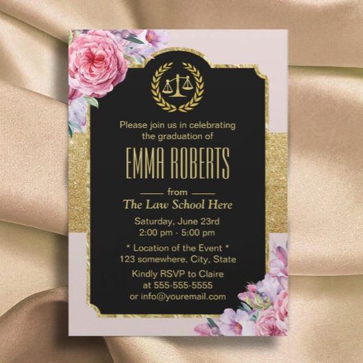 Law School Afstuderen Floral Future Lawyer Kaart