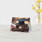 Law School Afstuderen Kaart-Pet & Gavel Kaart (Gele Bloem)