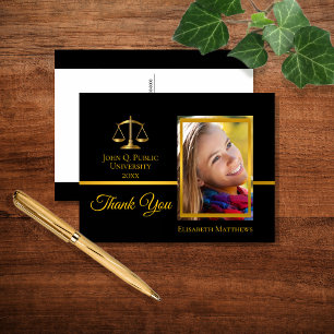 Law School Afstuderen Name Foto Hartelijk dank Briefkaart