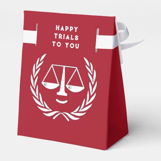 Law School Afstuderen Red Favor Box Bedankdoosjes (Achterkant)