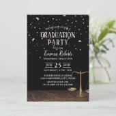 Law School Future Lawyer Gold Confetti Afstuderen Kaart (Staand voorkant)
