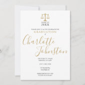 Law School Gold Script Photo Graduparty Kaart (Voorkant)