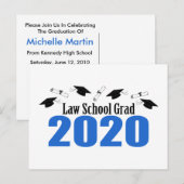 Law School Grad 2020 Invitation de carte postale ( (Devant / Derrière)