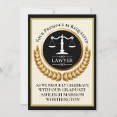 Law School Graduation Invitation Kaart (Voorkant)