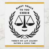 Law School Graduation Party Cadeau Vin Étiquette (Étiquettes simples)