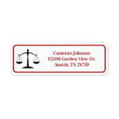 Law School Red Black Advocaat Retouradres Etiket (Voorkant)