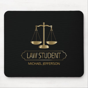 Law Student - Black en Gold Muismat