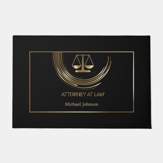 Law Symbol Logo - Black en Gold Deurmat (Voorkant)