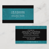 Law Visitekaartje - Blauwgroen & Black Lawyer Atto (Voorkant / Achterkant)