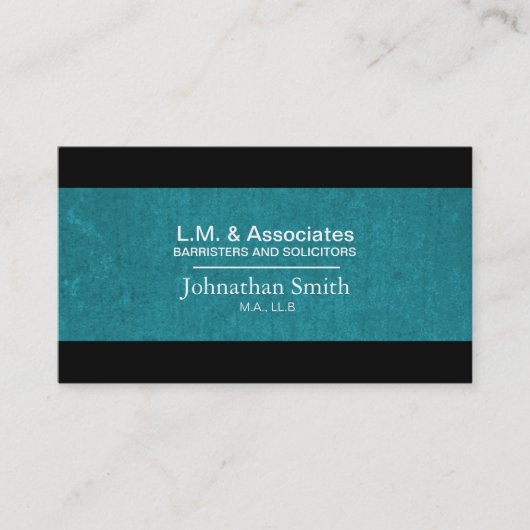 Law Visitekaartje - Blauwgroen & Black Lawyer Atto (Voorkant)