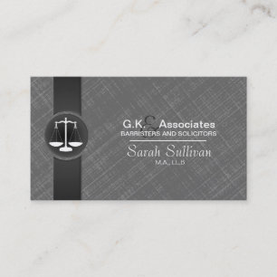 Law Visitekaartje Grey Black Stylish Scale Justice