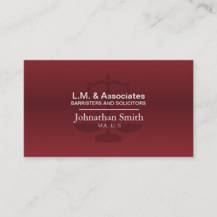 Law Visitekaartje - Red & Black Lawyer Attorney