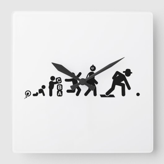 Lawn Bowl Vierkante Klok (Voorkant)