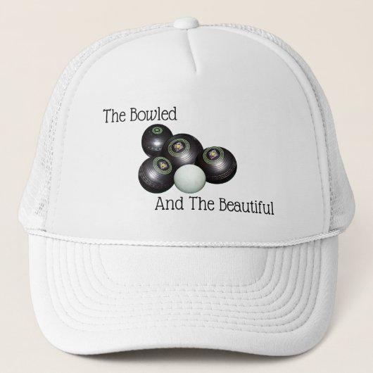 Lawn Bowls Bowled Beauful Logo, Trucker Pet (Voorkant)