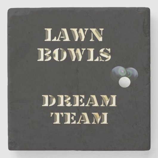 Lawn Bowls Dream Team Stenen Onderzetter (Voorkant)