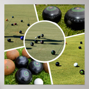 Lawn Bowls Five Afbeelding Photo Collage, Poster