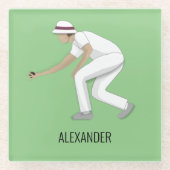 Lawn Bowls Glazen Onderzetter (Voorkant)