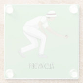 Lawn Bowls Glazen Onderzetter (Achterkant)