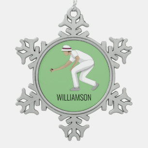 Lawn Bowls Tin Sneeuwvlok Ornament