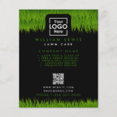 Lawn Care Business Logo Landschap QR Code Zwart Flyer (Voorkant)