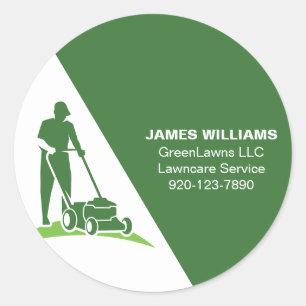 Lawn Care Business Ronde Sticker