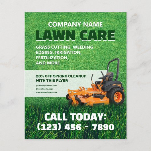 Lawn care grass lawn mower  flyer (Voorkant)