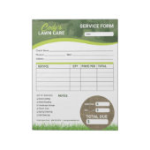 Lawn Care Landscaping Service Bestelbon Factuurfor Notitieblok (Gedraaid)