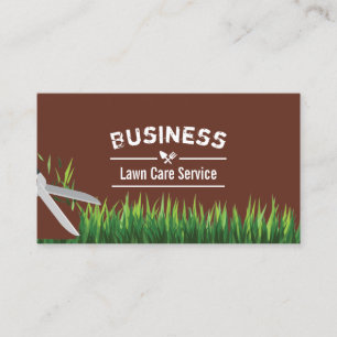Lawn Care & Landscaping Service Brick Red Visitekaartje