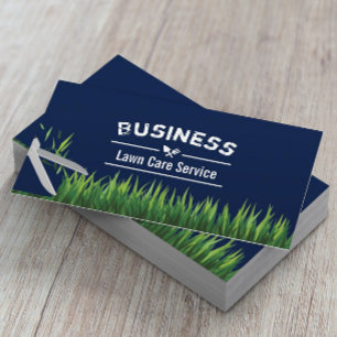 Lawn Care & Landscaping Service Navy Blue Visitekaartje