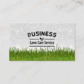 Lawn Care & Landscaping Service Silver Glitter Visitekaartje (Voorkant)