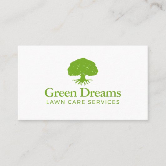 Lawn Care Landscaping Tree met Roots Visitekaartje (Voorkant)