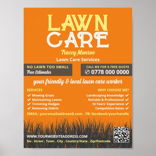 Lawn Care Logo, Lawn Care Services Poster (Voorkant)