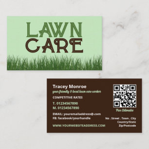 Lawn Care Logo, Lawn Care Services Visitekaartje