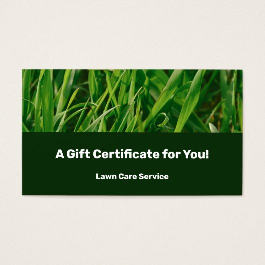 Lawn Care Maintenance Company Gift Certificate (Devant)