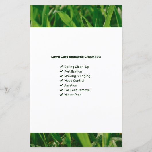 Lawn Care Service Logo QR Code Business Invoice (Achterkant)