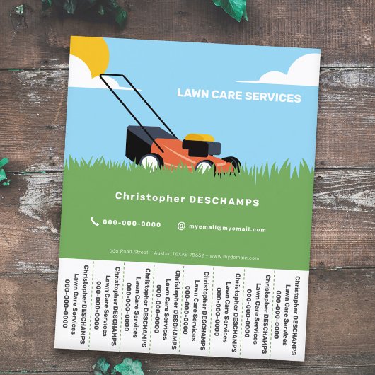 Lawn Care Tear Off Strips Flyer