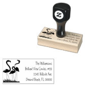 Lawn Flamingos Rebruikbare Return Address Rubberstempel (Gestempeld)