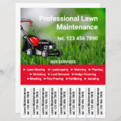 Lawn Maintenance Promotie Flyer Scheur van Strips (Voorkant / Achterkant)