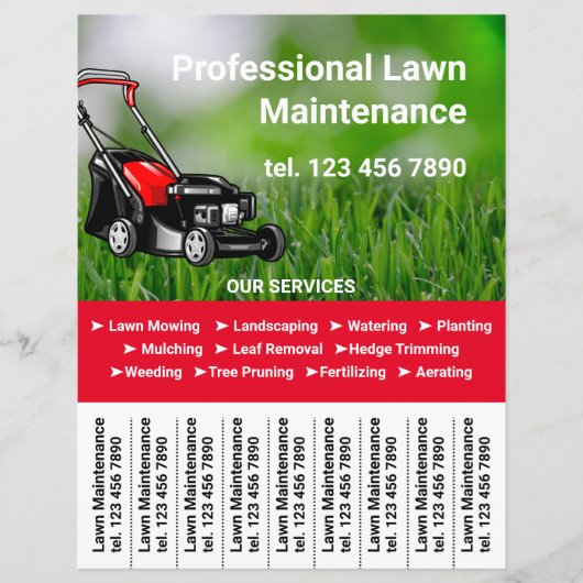 Lawn Maintenance Promotie Flyer Scheur van Strips (Voorkant)