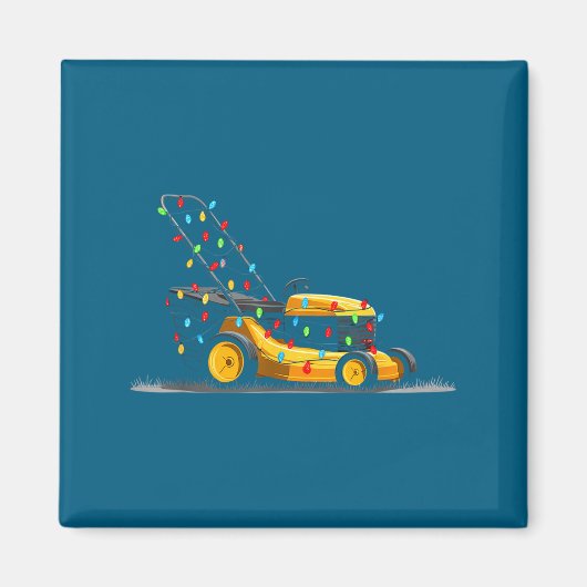 Lawn Mower Christmas Graphics Lights Lover Mowing  Magneet (Voorkant)