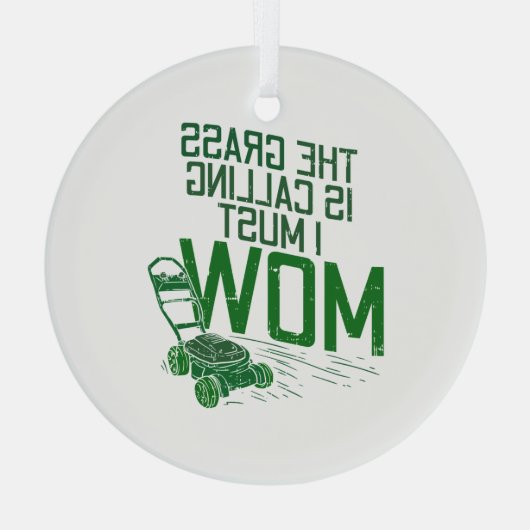 Lawn Mower Glas Ornament (Achterkant)