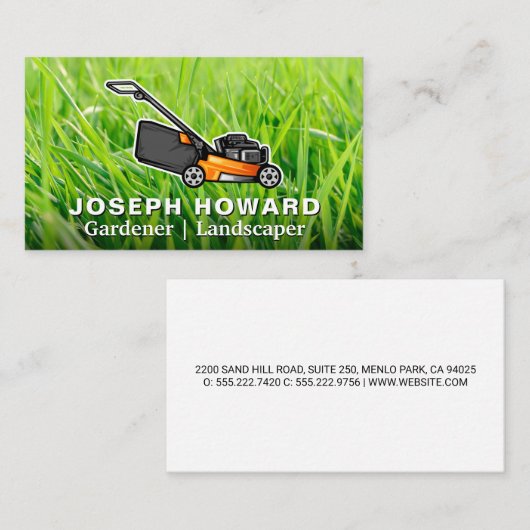 Lawn Mower | Gras | Landschaper Visitekaartje (Voorkant / Achterkant)